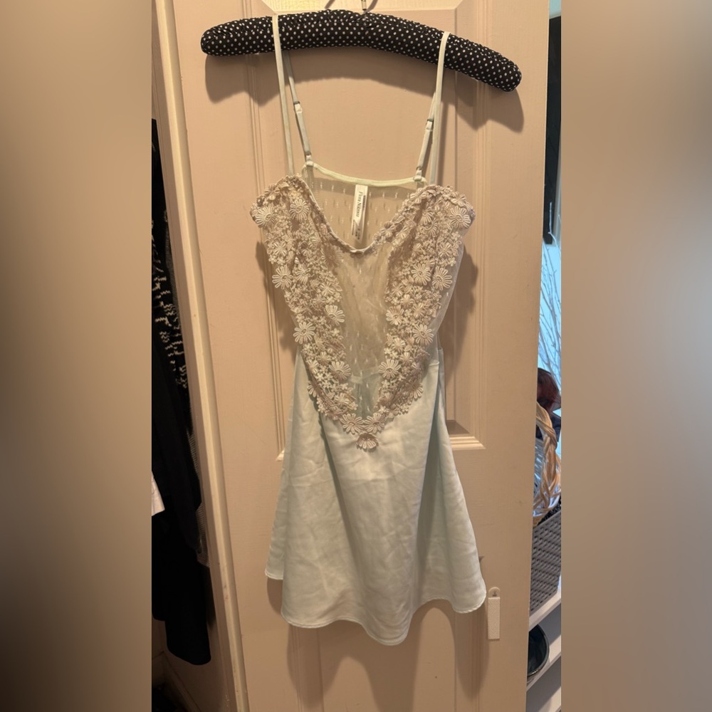 Flora Nikrooz icy blue/green Floral Mesh slip